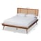 Baxton Studio Nura Mid-Century Modern Walnut Brown Finished Wood and Synthetic Rattan Full Size Platform Bed 190-9819-9801-ZORO - alternate 5
